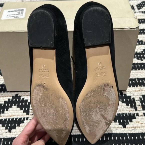 ARMANI COLLEZIONI Silk Bow Flats Size 39